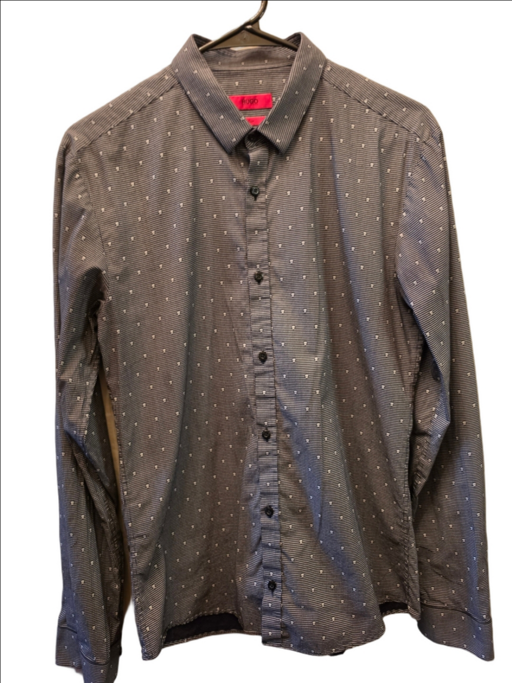 HUGO Hugo Boss Slim Fit Skull Print Cotton Button Down Shirt Men S